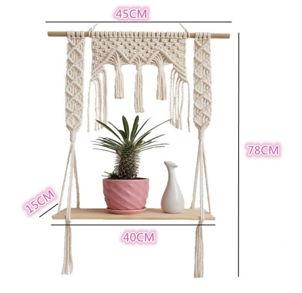Macrame Plant Hanger Shelf Wall Hanging I0938BG0 Carousel 8