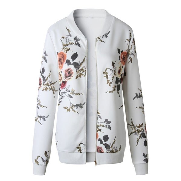 Floral Bomber Jacket Womens Clothing Size 16 D0588WT6 Carousel 6