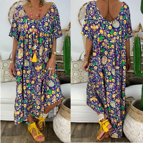 Maxi Dress Floral Summer Dresses Womens Clothing Plus Size 20 J2117PP8 Carousel 1