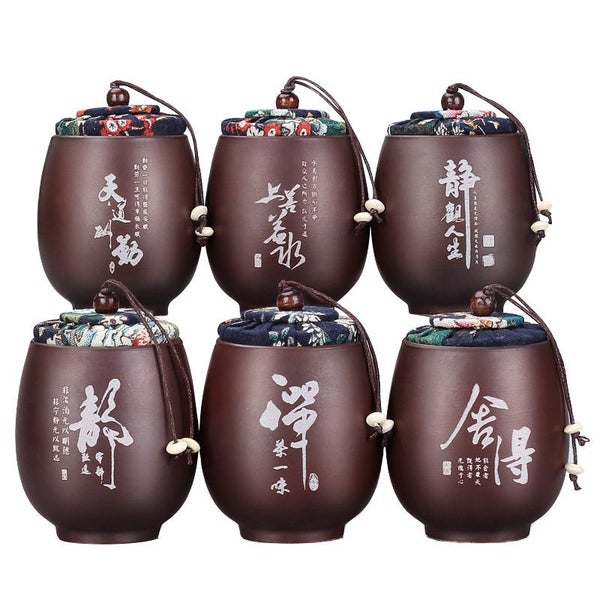 Mini Ceramic Travel Tea Caddy Can Set Teacup One Dual Purpose Sugar Carousel 5