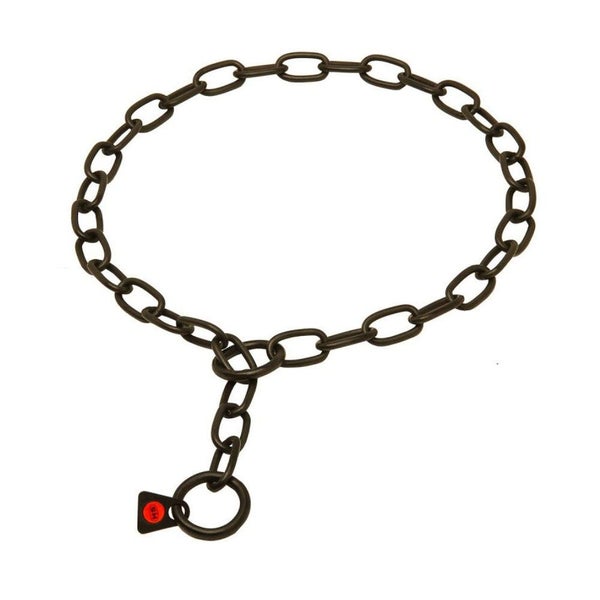 Herm Sprenger Black Stainless Steel Short Link Fur Saver 4 mm x 64cm Carousel 1