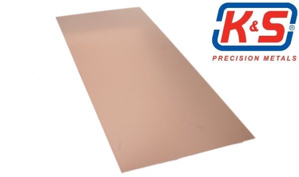 K&S 259 Copper Sheet 0.025 x 4 x 10" - 1 Piece Carousel 1