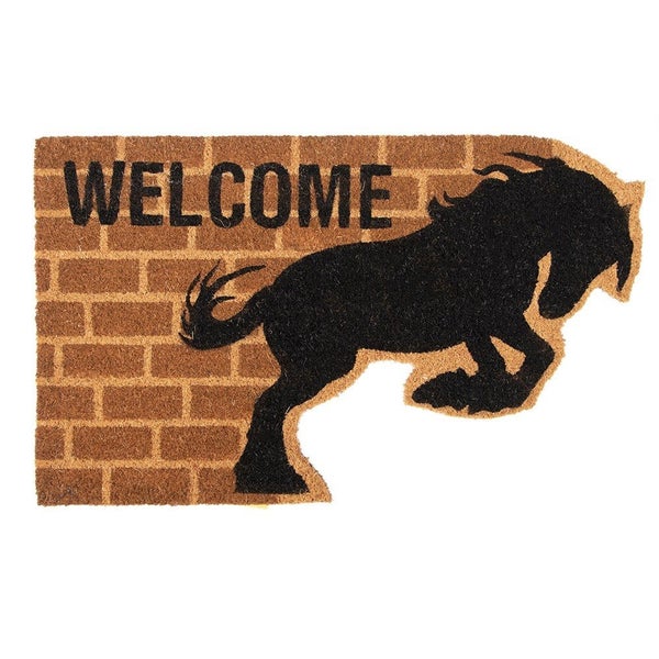 Coir Door Mat Farm Stables Horse Welcome Friesian Carousel 1