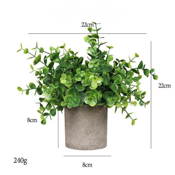 Mini Artificial Plants Eucalyptus Faux Potted Herbs Small House Plants for Table Carousel 1