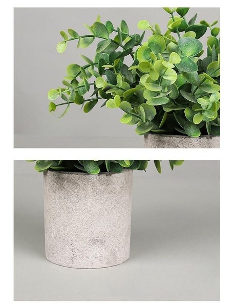 Mini Artificial Plants Eucalyptus Faux Potted Herbs Small House Plants for Table Carousel 3