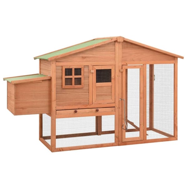 Chicken Coop with Nest Box Solid Fir Wood Oibnla Carousel 1