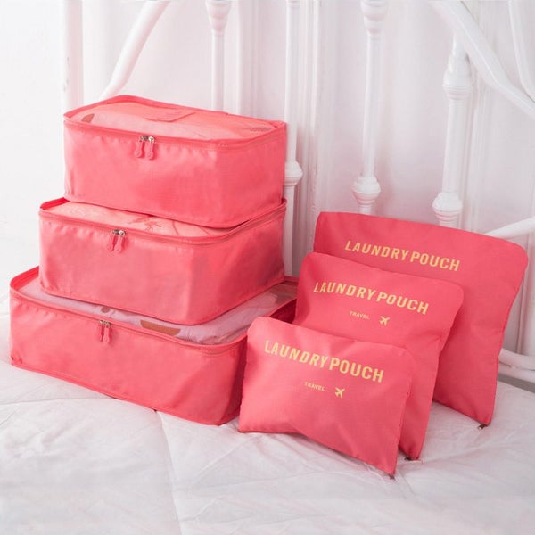 6Pcs Travel Storage Bag Set for Clothes Luggage Packing Cube Organizer  Suitcase