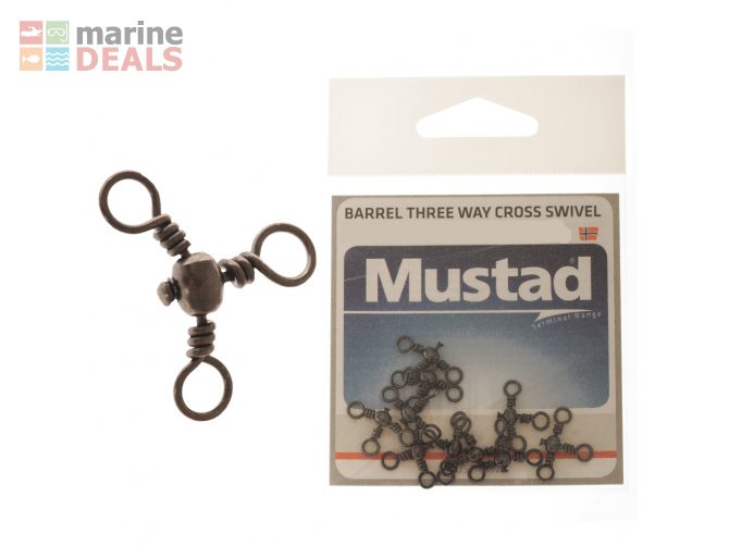Mustad Three Way Cross Barrel Swivel 1/0 Qty 6 Carousel 1