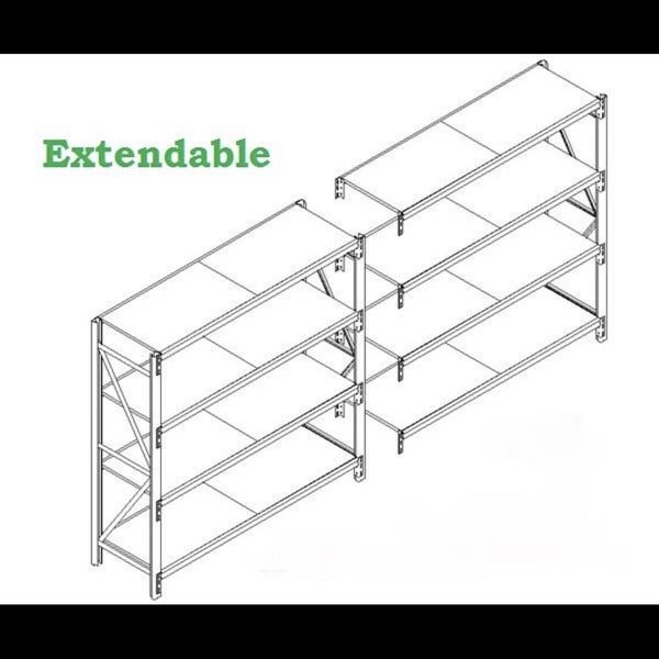 Heavy Duty Shelving 4m x 2m x 600mm 200kg per level WHITE *FREE DELIVERY* Carousel 5