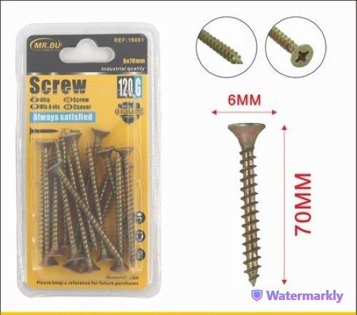 Screw (120g, 6*70mm) - Pack of 12 Carousel 1