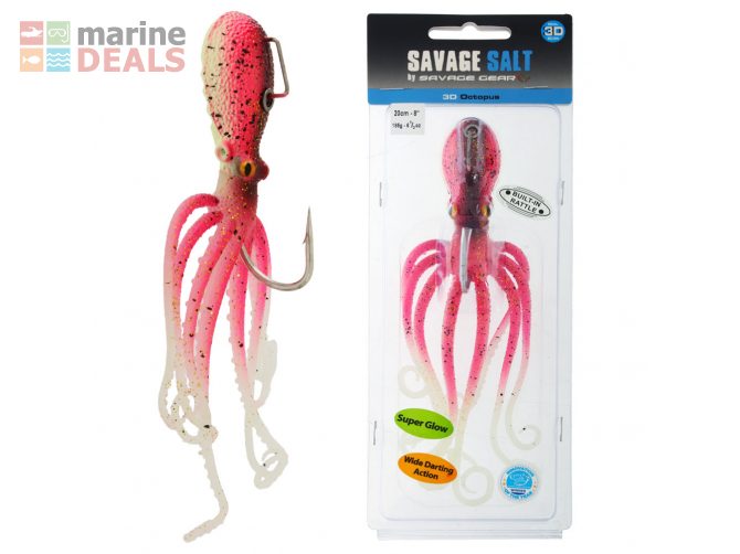 Savage Gear 3D Octopus Lure 185g 20cm Pink Glow Carousel 1
