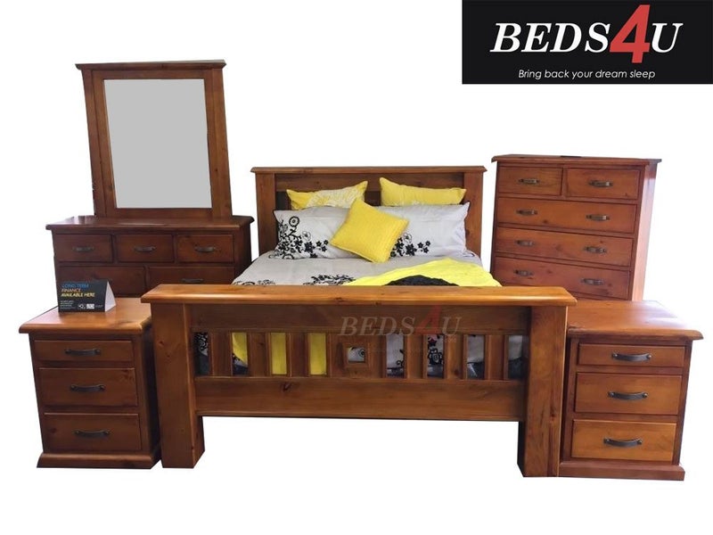 Solid NZ Pine Foxton 5pc Bedroom Suite-Queen Carousel 1