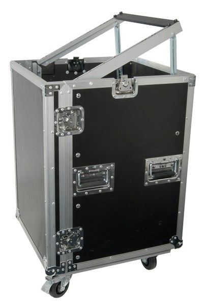 16U 19 Inch Road Case - Tilting Top - On Wheels Carousel 1
