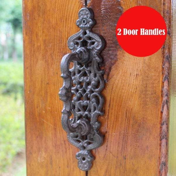 2 x Door Handles Cast Iron Heavy Duty 3639621 Carousel 1