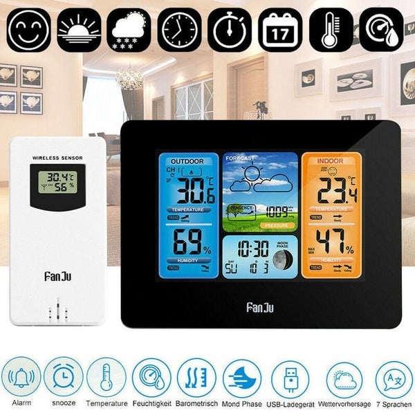 Digital Wireless LCD Weather Station Clock 3654201 Carousel 1