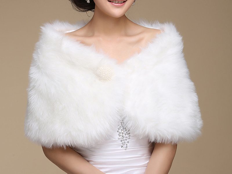 Fur Shawl Wrap Shrug white Ivory 3015420 Carousel 1