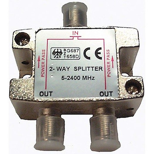 F Plug Splitter - Sky / Sat - 2 Way - 2.25GHz Carousel 1