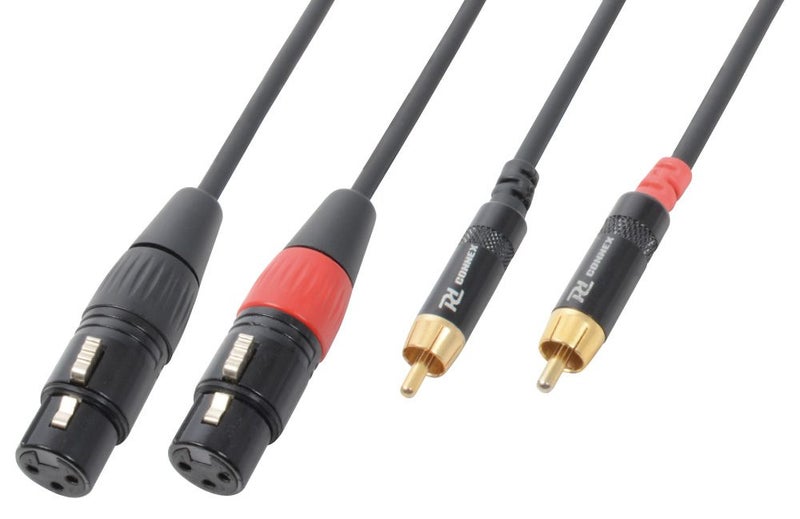 2 x XLR Female to 2x RCA Male 1.5M Carousel 1