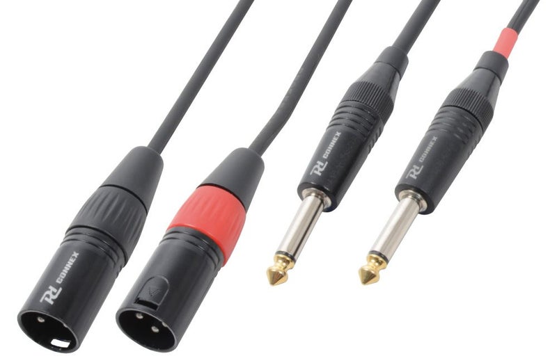 2x XLR Male to 2x 6.3mm TS Jack 1.5 Metres Carousel 1