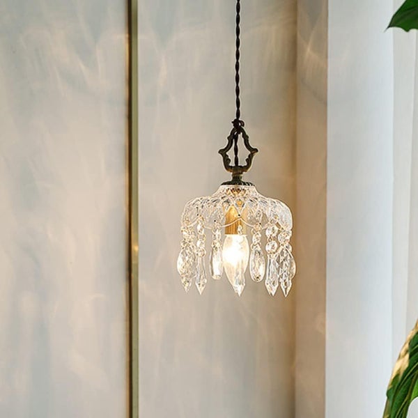 Modern Industrial Vintage Pendant Lamp, Crystal Glass Hanging Light Carousel 15