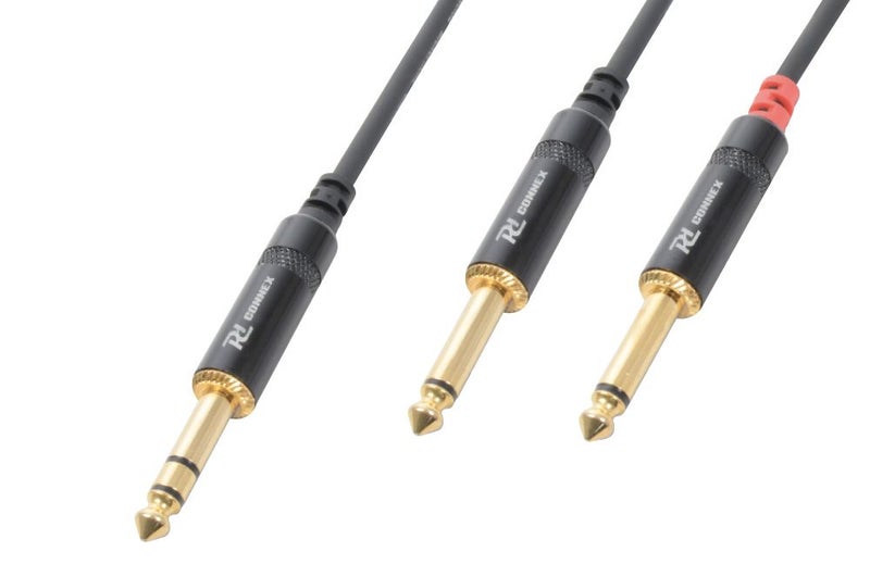 Audio Cable 6.3 TRS - 2x 6.3 TS Plugs 1.5M Carousel 1
