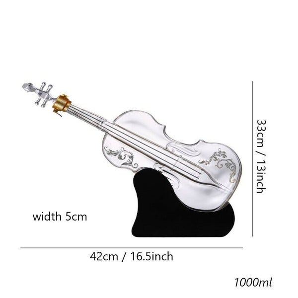NEW 1000ml Bottle Glass Violin Whisky Decanter with Holder Wine Dispenser62937634665857111