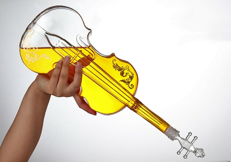 NEW 1000ml Bottle Glass Violin Whisky Decanter with Holder Wine Dispenser62937634665857113