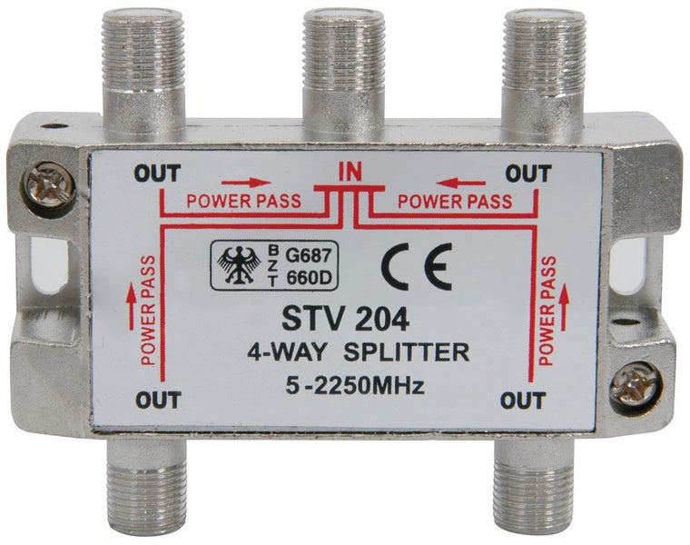 TV Splitter 4 Way - Sat F Connectors Carousel 1
