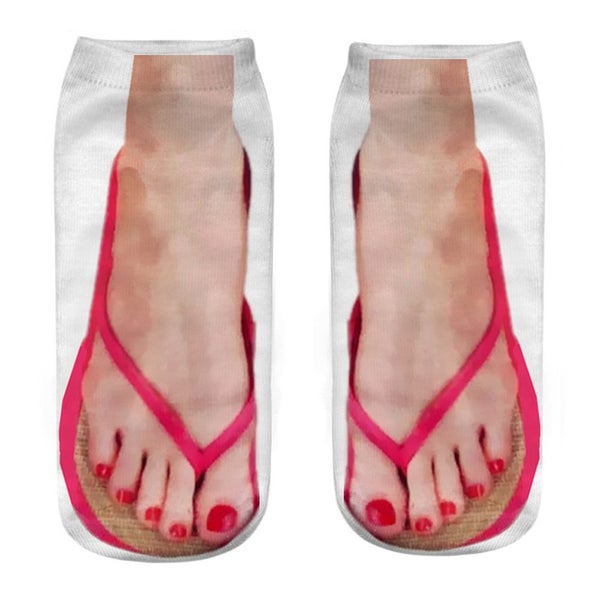 New Funny 3D Printed Toe Flip Flops Skull Canvas Shoes Patte Carousel 1
