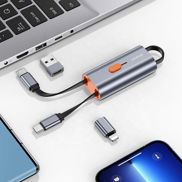 USAMS 4 IN 1 Storage Data USB Cable Set Universal Charging Cord Box 60W PD Fa... Carousel 1