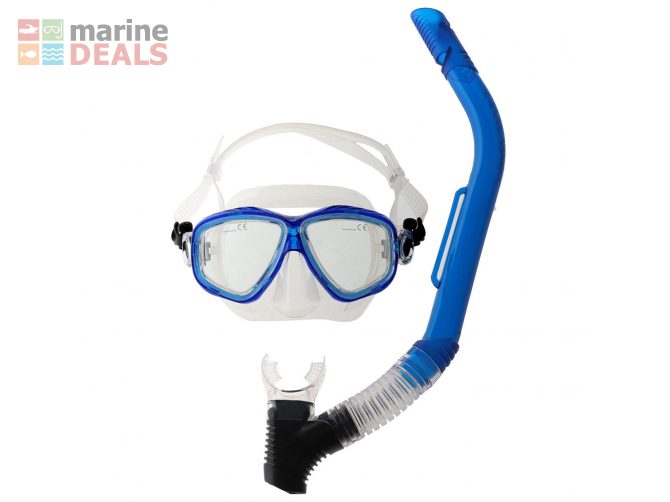 Pro-Dive Adult Dive Mask and Snorkel Set Blue Carousel 1