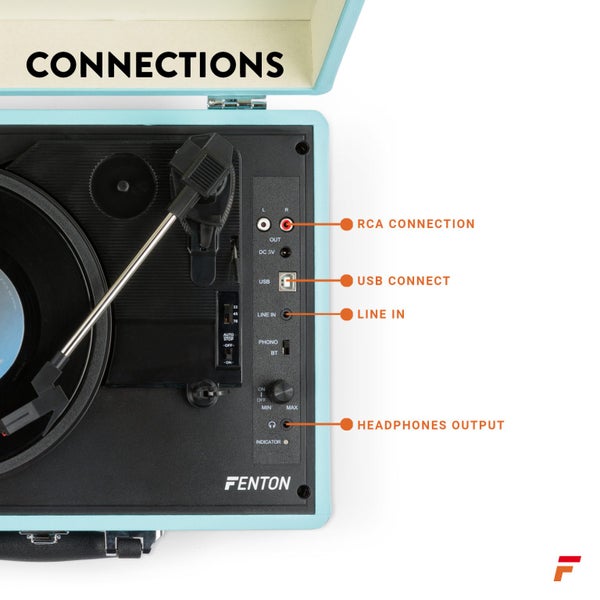 Record Player -USB Briefcase Style with Bluetooth Carousel 14