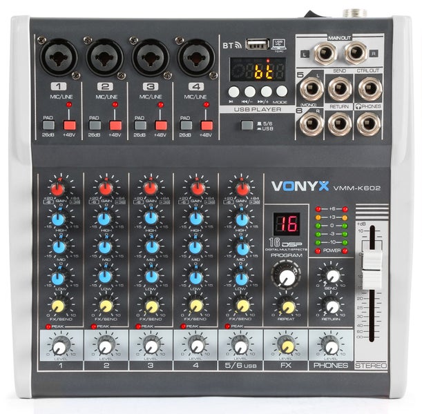 6 Channel Music Mixer with DSP - Bluetooth Carousel 2