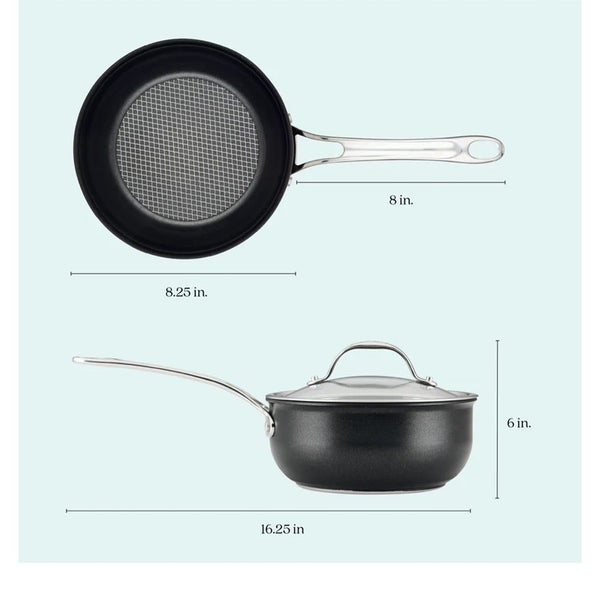 Anolon SearTech 20cm (2.4L) Covered Saucier Black Carousel 2