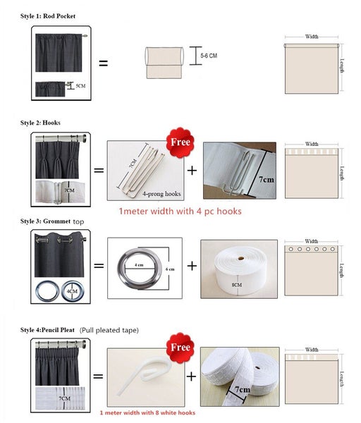 Anydrape Curtain 100cm Dark Green Modern Blackout Curtains for Living Room Be... Carousel 8