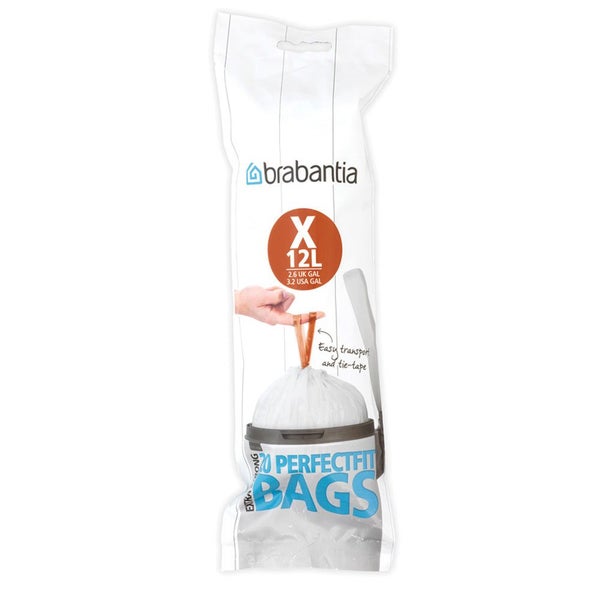 Brabantia PerfectFit Bags Code X (10-12L) Pack of 20 White Carousel 1