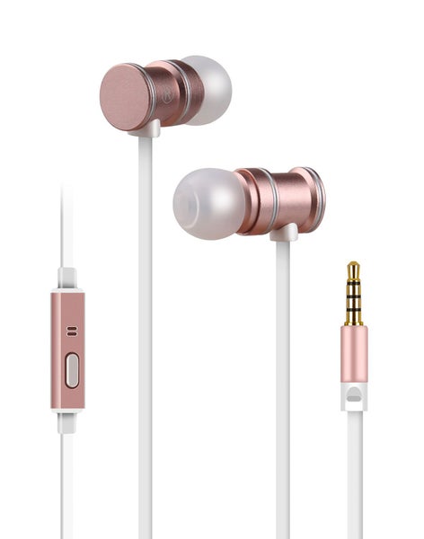 Metallic Magnetic Stereo Earphones - Rose Gold Carousel 2