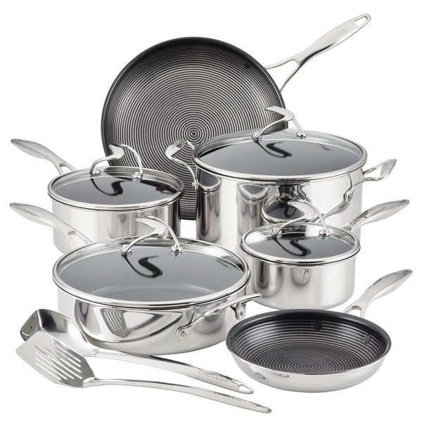 Circulon SteelShield C-Series 10 Piece Cookware Set Stainless Steel Carousel 1