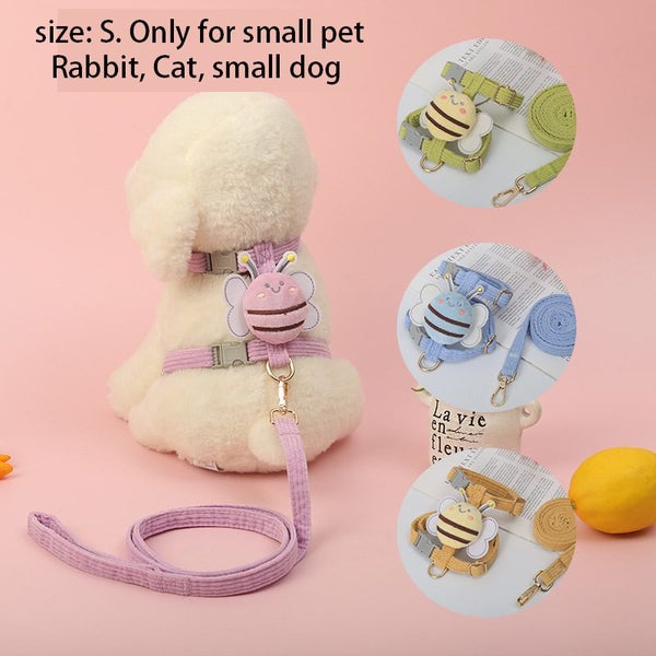 Rabbit harness Small Pet walking Lead with Clip Cat Harness small dog harness Carousel 1