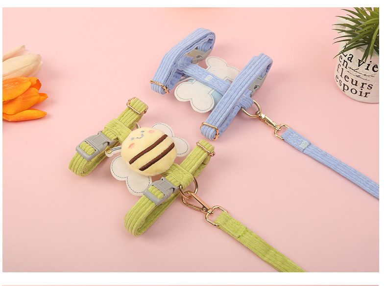 Rabbit harness Small Pet walking Lead with Clip Cat Harness small dog harness Carousel 2
