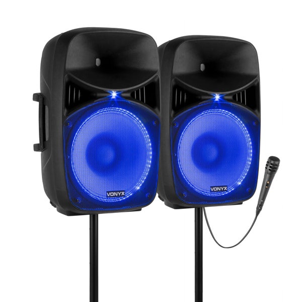 15 Inch Active Speaker Set with Stands Carousel 2