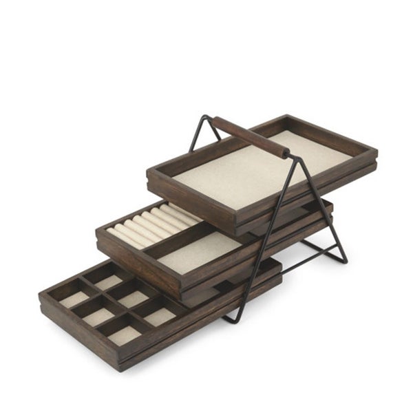 Umbra Terrace Jewellery Tray Black/Walnut Carousel 1