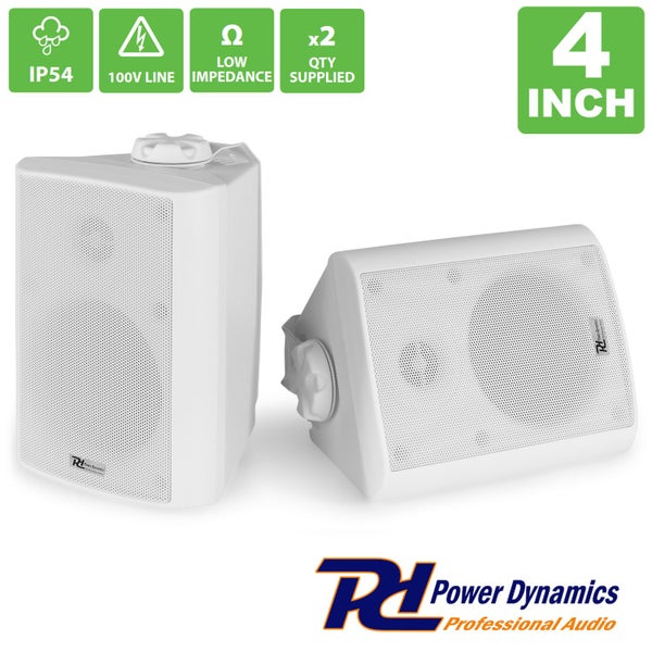 White Speaker Pair - 100V 8 Ohm 4" 100W Carousel 1