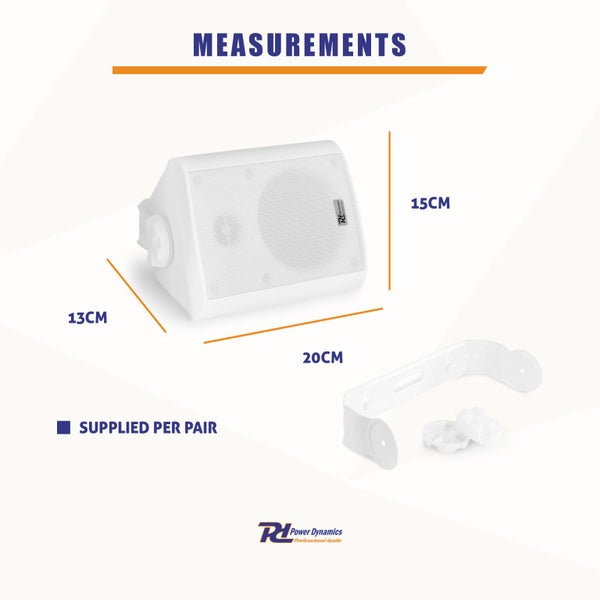 White Speaker Pair - 100V 8 Ohm 4" 100W Carousel 13