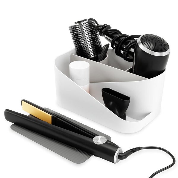 Umbra Glam Hair Tool Organiser White/Charcoal Carousel 1