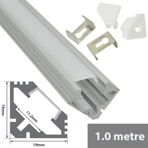 Aluminium LED Tape Profile 45° Angle 4m Carousel 1