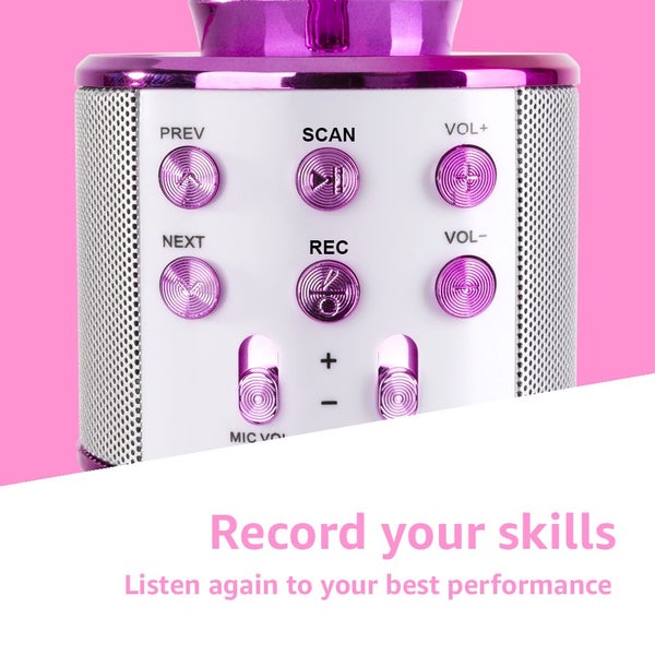 Karaoke Microphone - BT/MP3 Pink Carousel 18