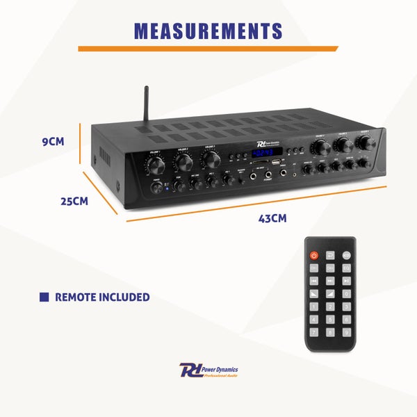 6 Ch Amplifier System - 6x 100W - Bluetooth - MP3 Carousel 13