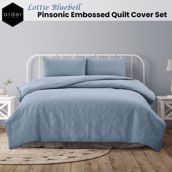 Ardor Lottie Bluebell Pinsonic Embossed Quilt Cover Set Carousel 2