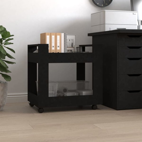Desk Trolley Black 60x45x60 Cm Engineered Wood Nollbo Carousel 1